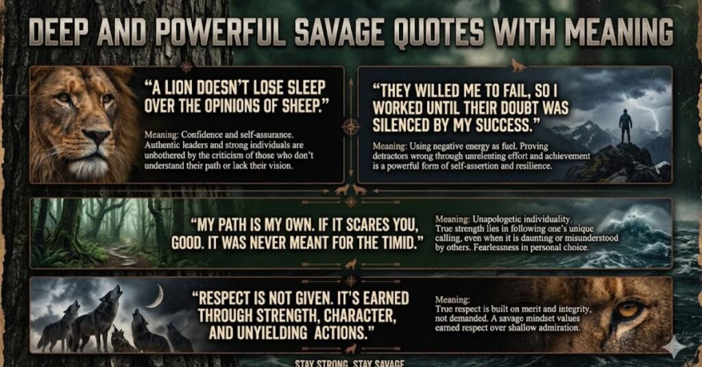 Deep and Powerful Savage Quotes With Meaning
